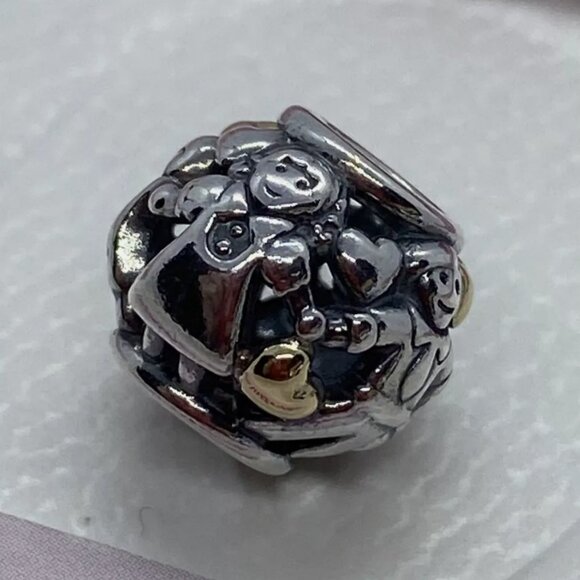 Two Toned Family Forever Pandora Charm in Sterling Silver with 14K Gold Hearts - Picture 8 of 10
